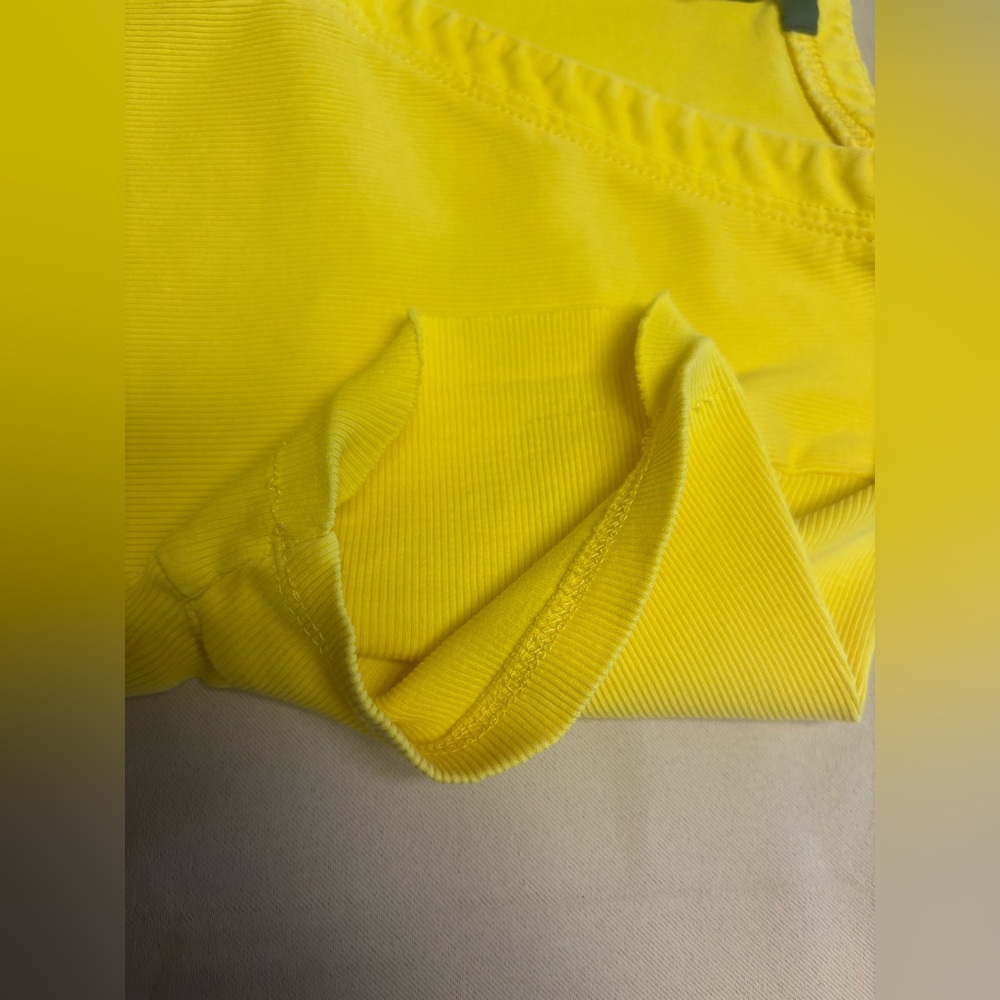 Lauren Ralph Lauren Women's Shirt Sz XL Yellow Lace-Up V-Neck Ribbed Cotton FLAW - Picture 16 of 16
